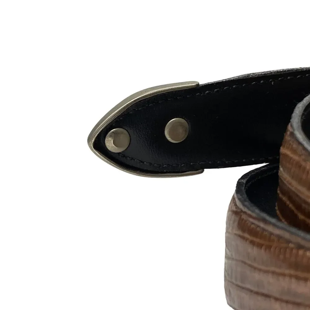 Kenneth Cole NY Womens Brown Leather Western Silver Western Belt